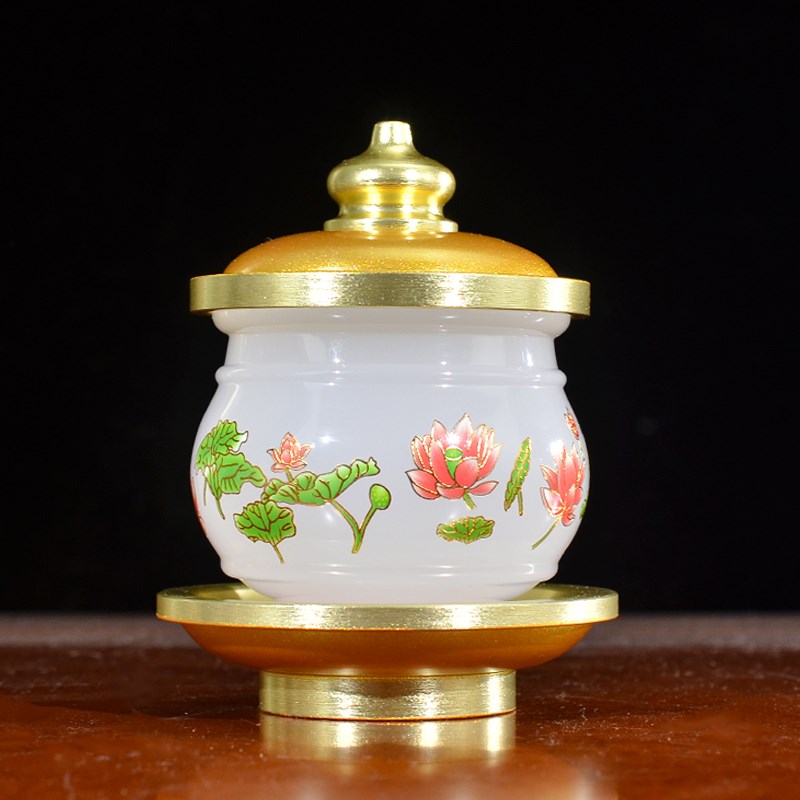 佛前供水杯净水杯莲花财神关公仙道家堂口用家用供奉茶杯琉璃杯