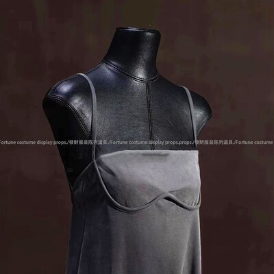 服装店黑色模特展示架扁身女假人橱窗人台无手平胸直角肩陈列道具