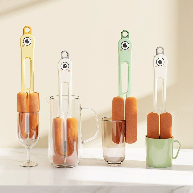 四合一杯刷双头海绵刷子清洁洗杯子神器水杯清洗长柄多功能奶瓶刷