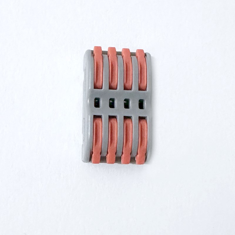 50只装原色SPL-4四位电线连接器快速接线端子对接头四进四出