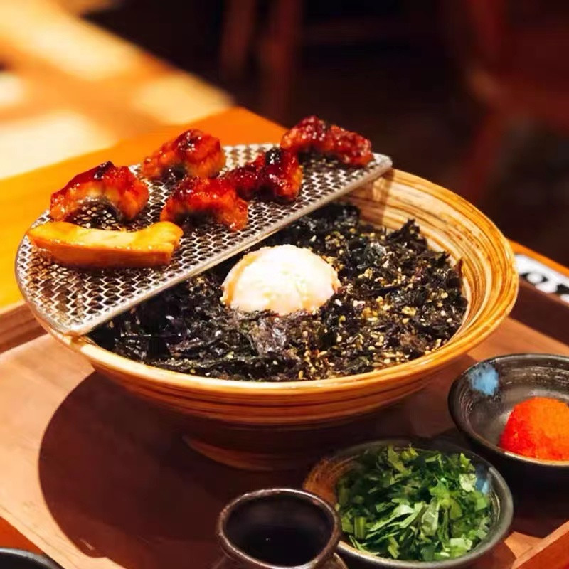 304不锈钢天妇罗炸物网日式晾网烧烤网圆形长方形食物煎炸沥油架