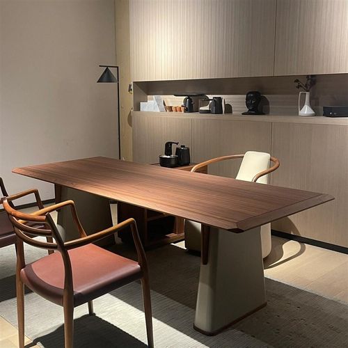 新中式黑胡桃木茶桌椅组合禅意简约白蜡木茶台客厅茶室储物泡茶桌