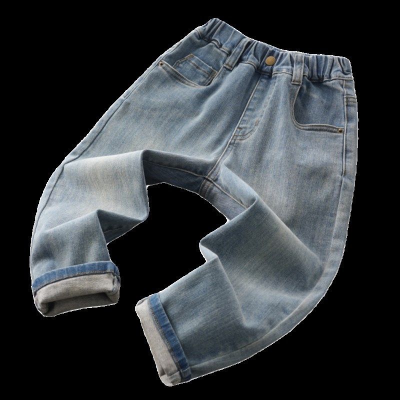 男童百搭牛仔裤子春秋款2024年中大童水洗软春装儿童直筒休闲长裤