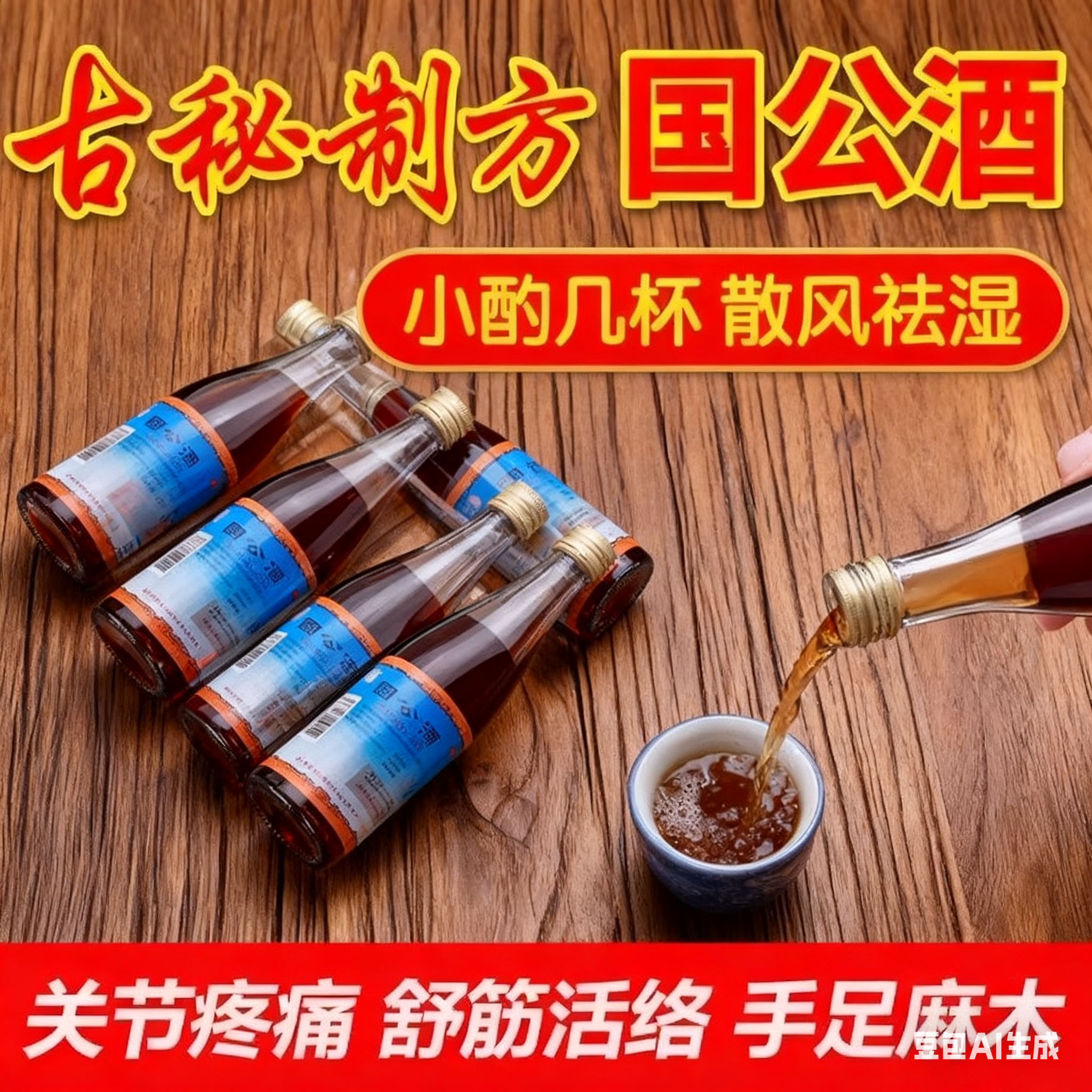 国公酒正品北京同仁堂药酒官方旗舰店活络关节痛风湿药手脚麻木