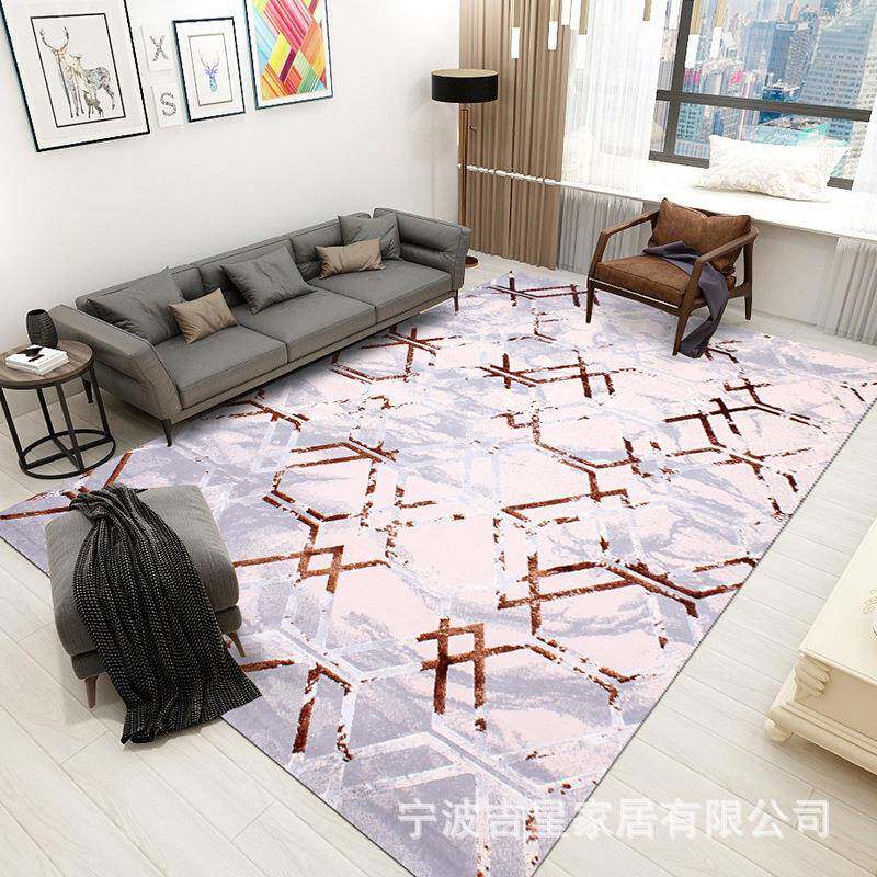 暖色轻奢家用简约现代客厅茶几地毯中式极简北欧卧室床边高档地毯