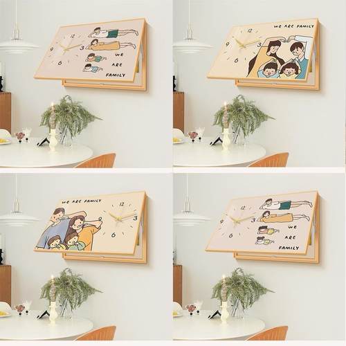 北欧卡通装饰画带时钟钟表挂画遮挡强弱电箱开关网络线盒电表箱画