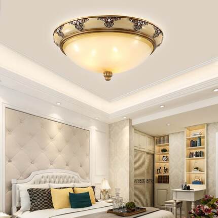 欧式吸顶灯玄关过道阳台简约现代家用圆形变光LED房间卧室灯具