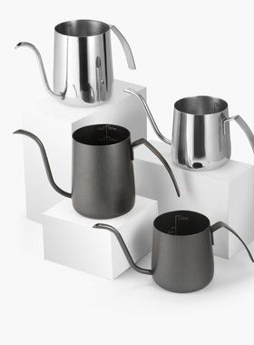 跨境电商304不锈钢特氟龙挂耳咖啡壶7字柄咖啡手冲壶户外挂耳壶