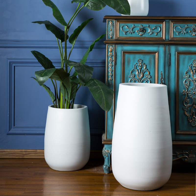 阳台落地种树大口径m花盆陶瓷特大号户外庭院发财树大花缸陶罐摆