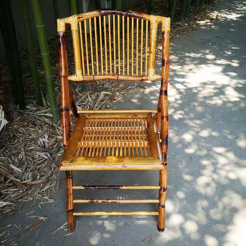 户外折叠椅子可折叠椅家B-FC用背椅子竹实竹折餐椅竹靠中餐椅式竹