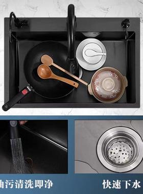 特厚黑纳TLE米槽不锈水抗菌不沾油厨房大单槽用洗菜池洗菜盆钢一