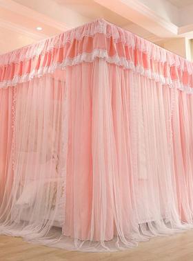 新款遮光防尘帐床帘一220304体用落地式三蚊开门公家主幔风床文帐