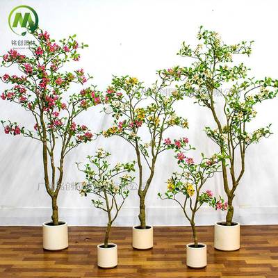 海精品仿真岛花树春盆景假海岛春花绿花树民宿家居装饰植用海岛春
