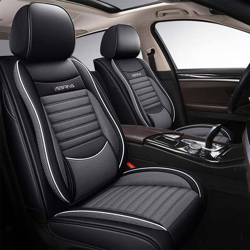 新用款亚麻汽945车坐垫适四季通用于车五座透气四季座垫小OMN