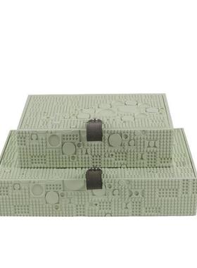 现简约树脂板皮代革彩色装饰盒收纳首GT-F223饰盒创酒意摆件桌面