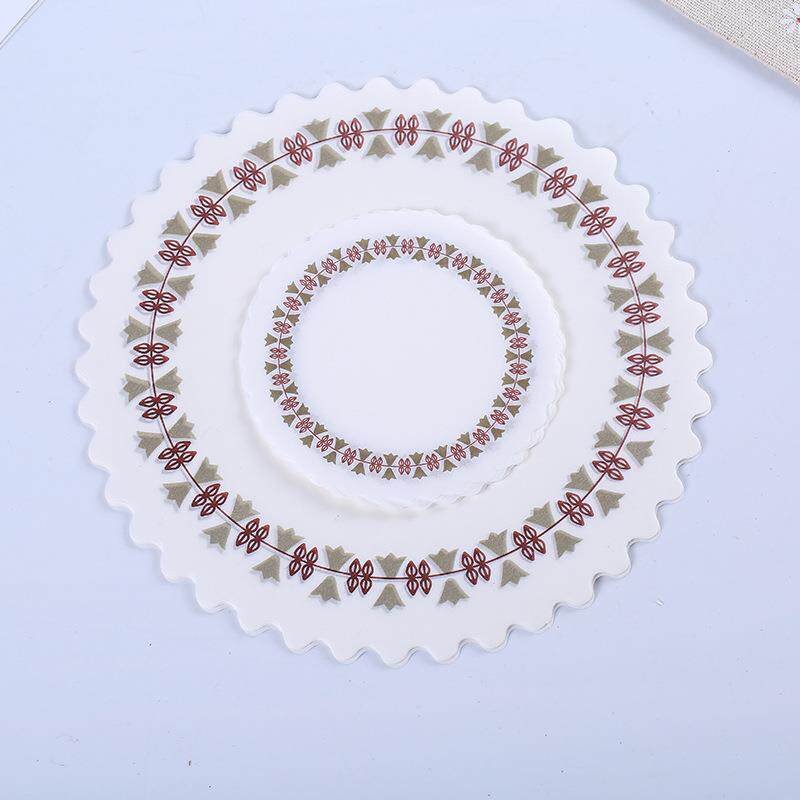 圆蛋糕花底耐高温点心面包纸垫防油防餐盘小吃水三02色碟形纸垫纸