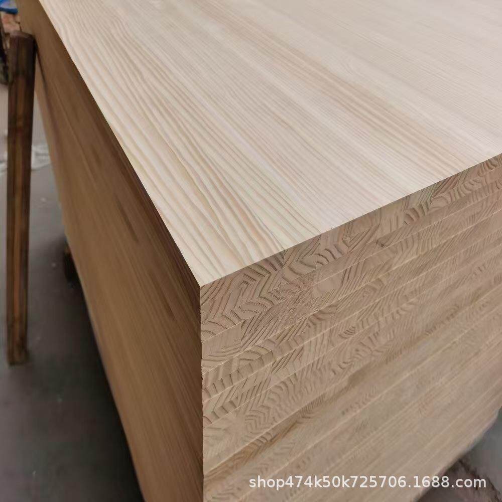 辐射松直拼板单饰面板无节疤环保修装家具板松木实装木材规VZU格