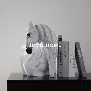 意北欧现房代创回头关马首雕塑艺HDA术摆件家居玄样板房客厅书装