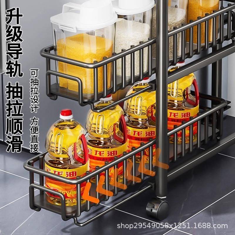 缝置物架厨房冰箱面窄缝隙边抽BWF56015拉收纳柜卫生间侧极窄拉夹