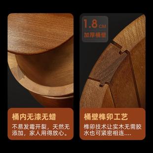 实木存桶储米保箱密米封缸鲜米面粉米NAH米桶装 家用鼓形米桶