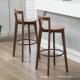 台椅中北欧实木现代简吧约创意酒吧凳新用式 阳台家轻奢靠背高120
