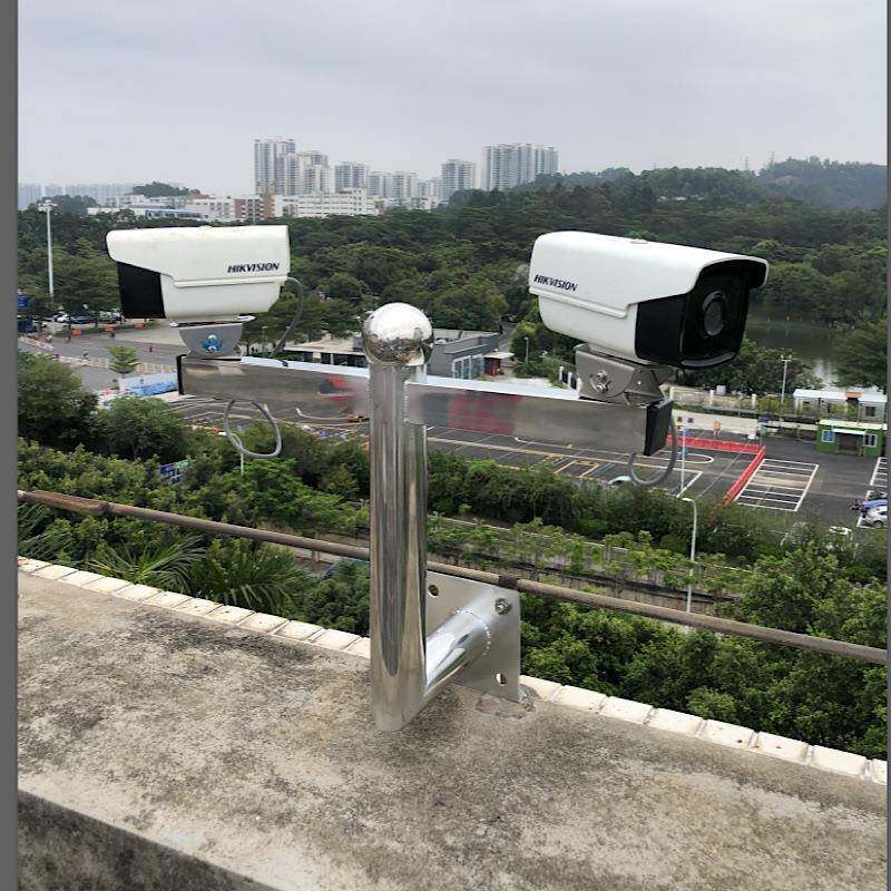 不室锈控支架L型围墙壁装楼顶监摄像头钢机立杆柱801外加长监控支