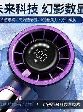 新款手高速风数扇10档无0极变速冰敷持风扇跑马灯桌面显涡轮97413