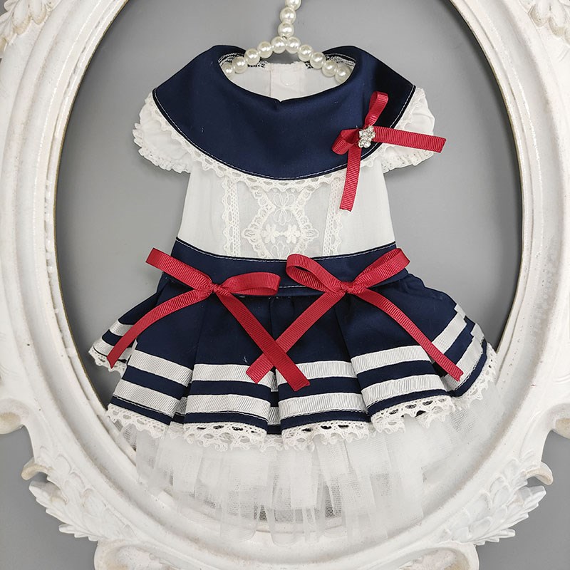 私宠手作宠物狗JK制服宠物猫小泰迪春天薄款裙子比熊约克夏水手服