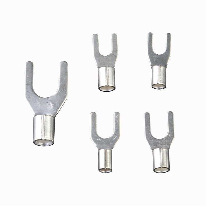 UT16-6冷压裸端子铜鼻子 电线连接器 接线耳U型叉形压接端子100只