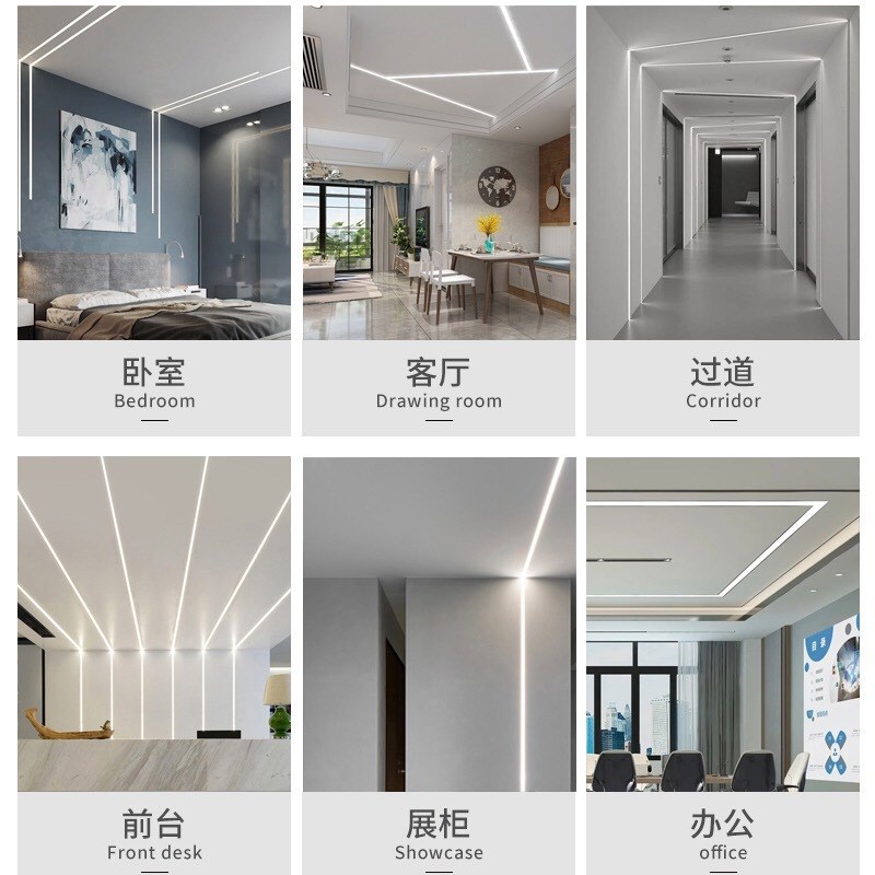 线灯线型灯嵌入式条led线性灯铝槽客厅吊顶预埋暗装u型线条灯