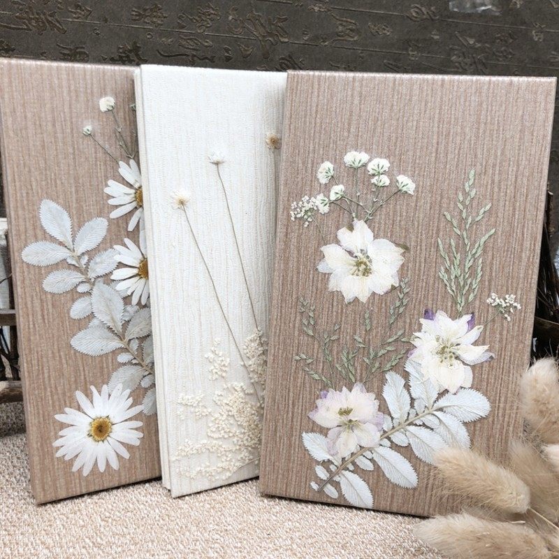 手工真花笔记本子旅游干花本子记事本手帐本女生礼品生日礼物包邮