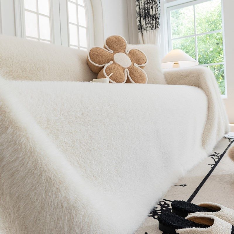 兔毛绒网红沙发盖巾冬季防滑坐垫子皮全盖布2024新款加厚沙发套罩,居家布艺,沙发垫,淘宝优惠券,粉丝福利购,淘宝优惠卷