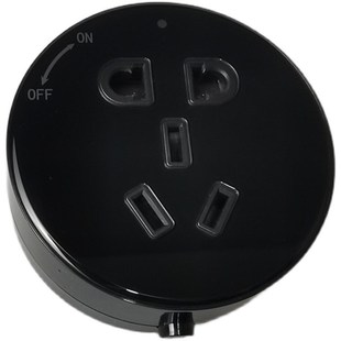 轨道适配器五孔圆形黑色5孔国标可移动排插插头家用轨道国内插孔