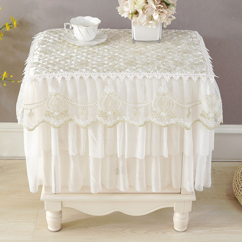 床头柜罩多用巾电视机罩防尘罩冰箱洗衣机床头盖布盖巾小桌布方巾