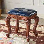 凳梳妆台凳子换鞋 化妆凳换鞋 美甲凳梳妆方凳 雕花梳妆凳子欧式 美式