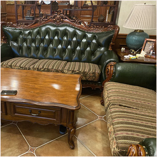 美式沙发套罩定制实木皮沙发垫罩笠定做中式田园坐垫靠背套2023新