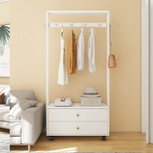 实木挂衣架落地家用卧室放衣服架子入户客厅门口衣帽架置物架移动