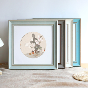 欧式复古画框装裱相框正方形外40挂墙十字绣30框架国画裱框50字画