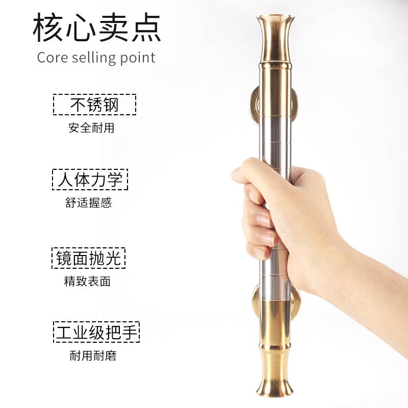 304不锈钢明装拉手双开木门简约把手加厚不锈钢大门木门金色拉手