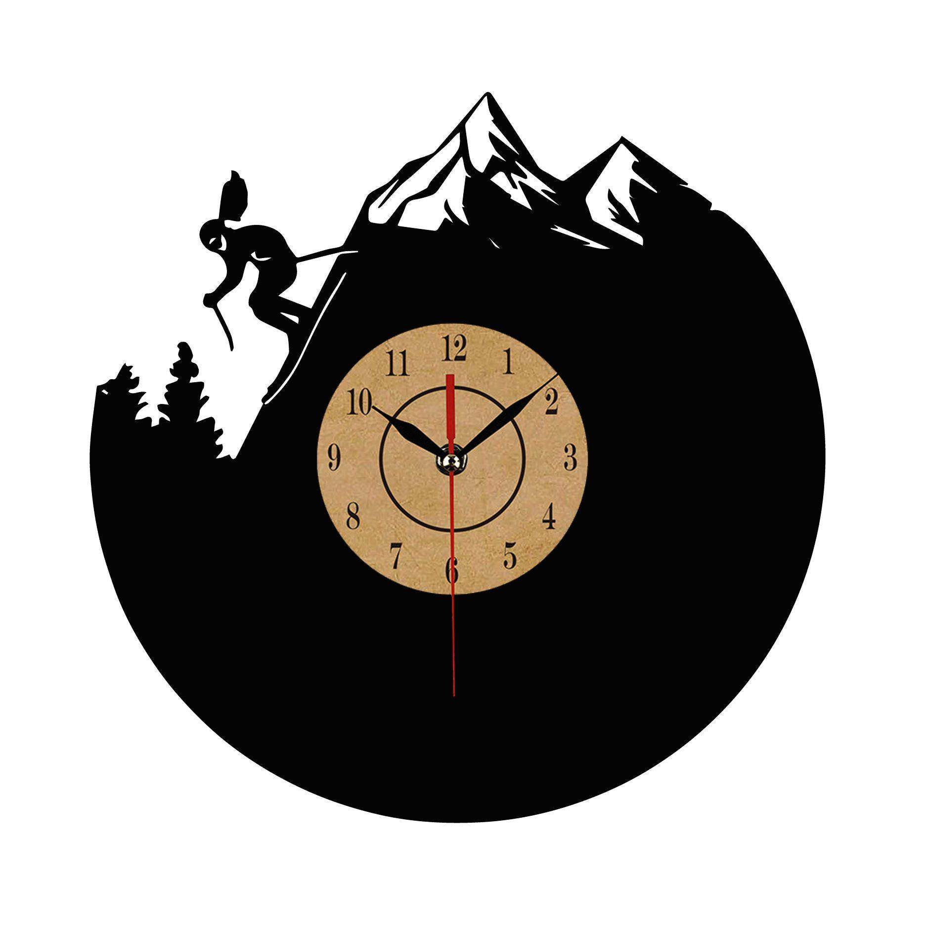 北欧时尚创意客厅装饰钟时钟复古黑胶挂钟挂表石英钟墙贴钟