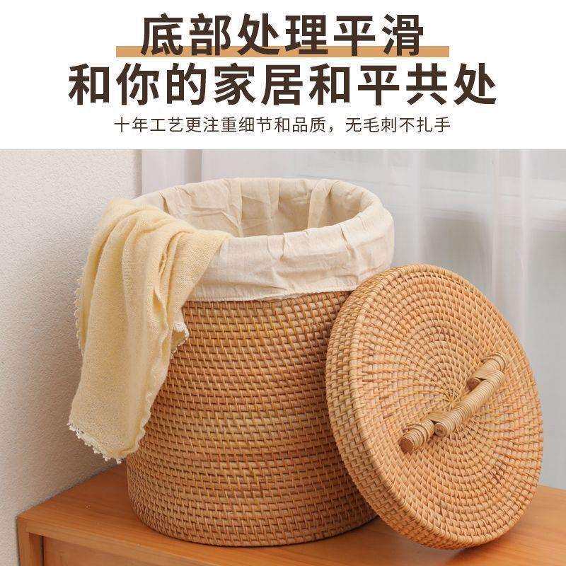 越南藤编脏衣篓衣服收纳筐篮家用卫生间洗衣篮装放玩具编织收纳桶