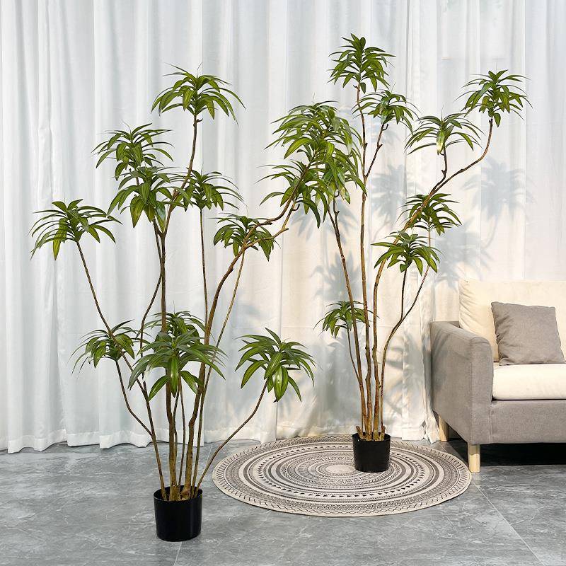 仿真花假花摆设客厅摆件落地装饰花室内百合竹仿真绿植假植物盆栽