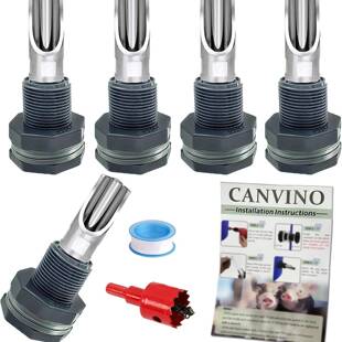 5件套不锈钢喂猪饮水器水槽水嘴自动饮水配件猪咀PVC水箱隔板配件