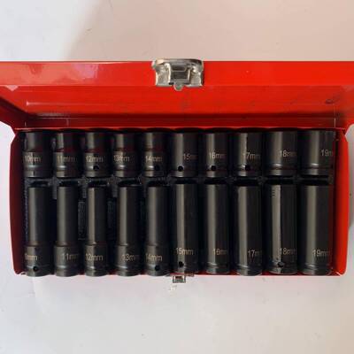 1/2气动加长套筒20件套小风炮套筒加长套装套筒大飞六角套筒