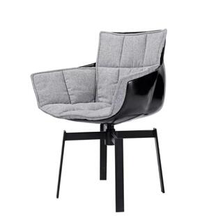 家用北欧设计师稻壳餐椅现代简约带扶手会议椅子可旋转书桌办公椅