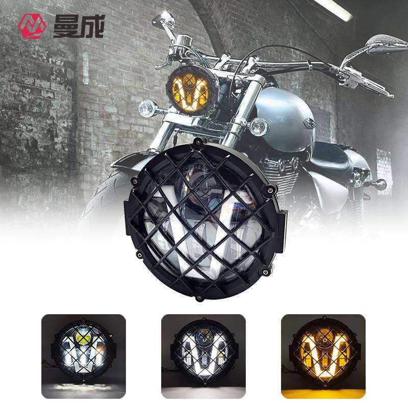 LED牧马人哈雷系列前大灯60W5.75寸总承款V型大灯远近光越野车灯