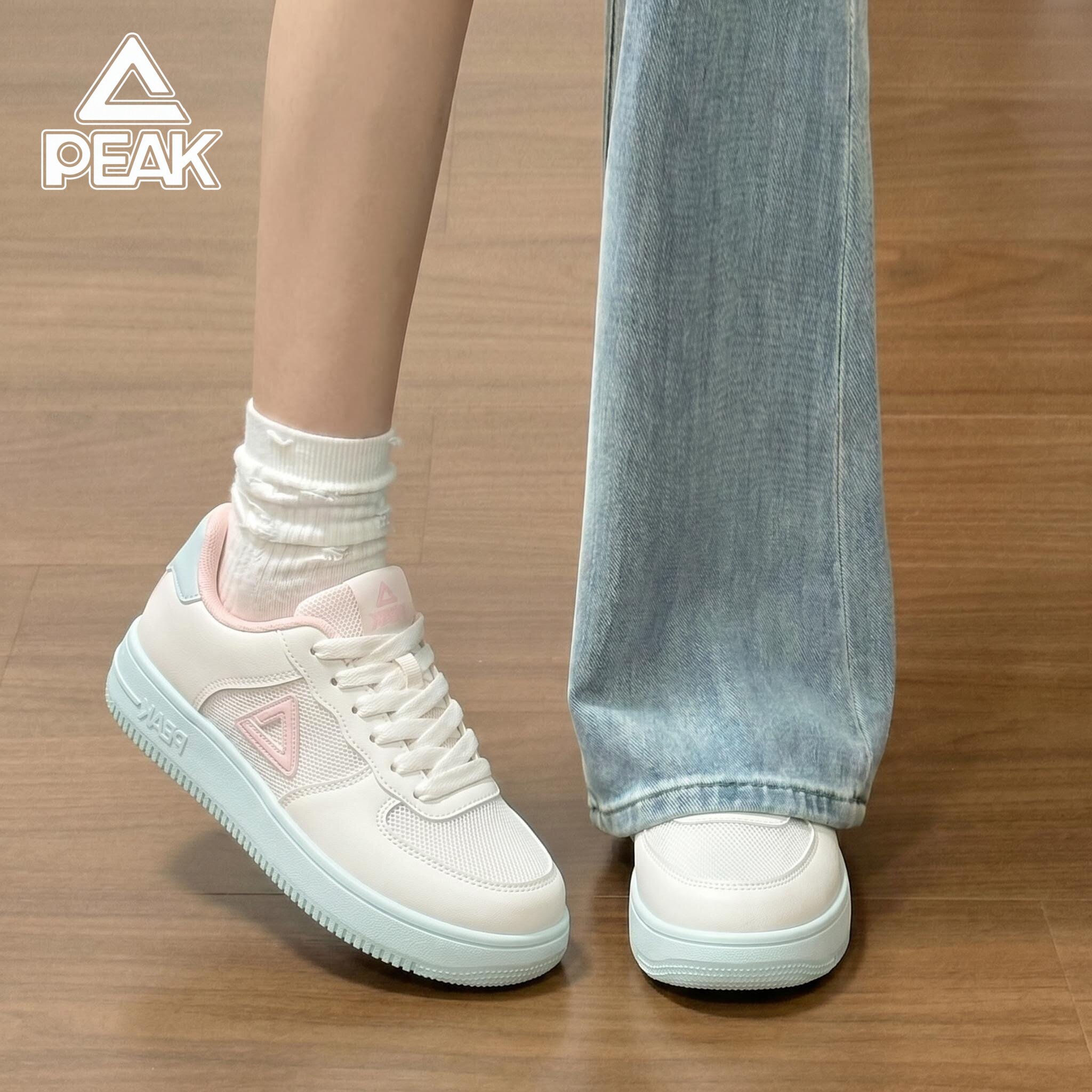 Peak/匹克板鞋女网面透气童薄款小白鞋女夏季新款运动百搭休闲鞋