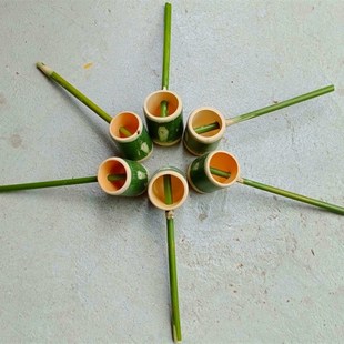 竹子水勺浇花勺子舀水竹勺温泉勺竹筒竹制水瓢小孩子沙水池玩水勺