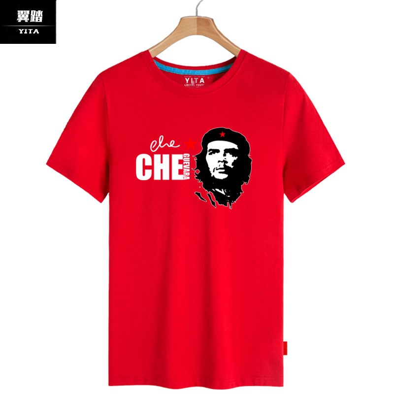 切格瓦拉摇滚军迷金属怀旧红色革命短袖T恤衫男女纯棉半截袖衣服