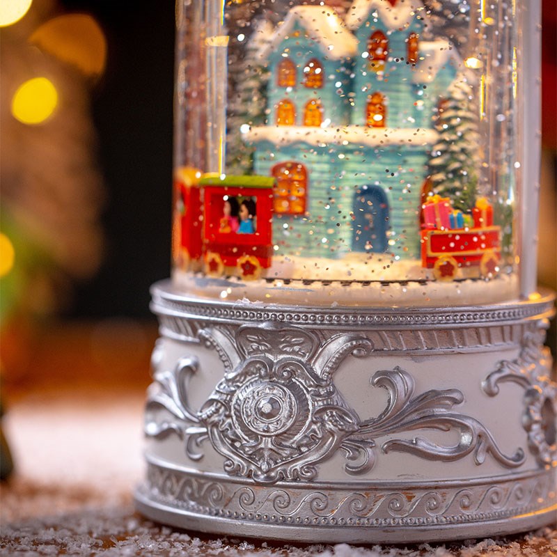 美炸了!旋转城堡音乐盒小夜灯梦幻生日礼物高级感治愈飘雪八音盒